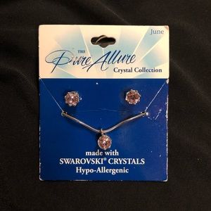 June Swarovski Light Amethyst Birth Stone Jewelry Set